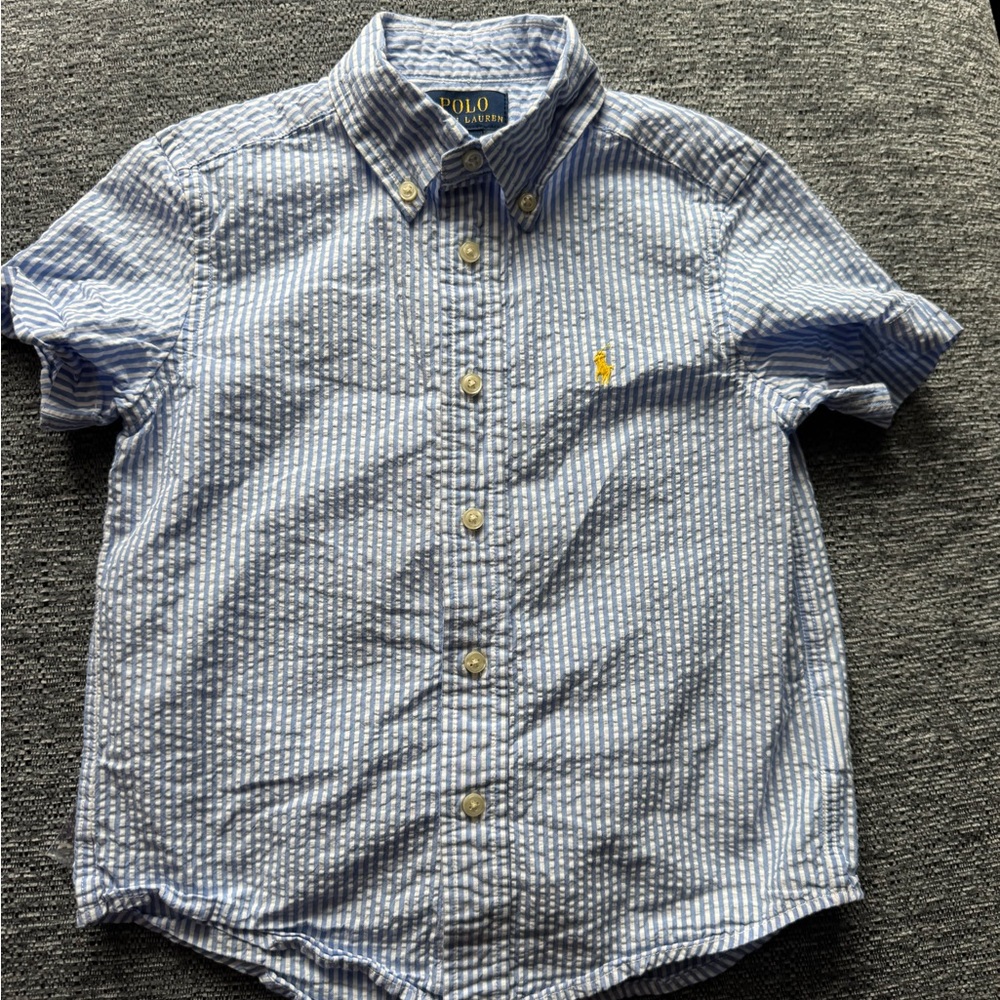 Ralph Lauren Kids Blue and White Button Down Shirt